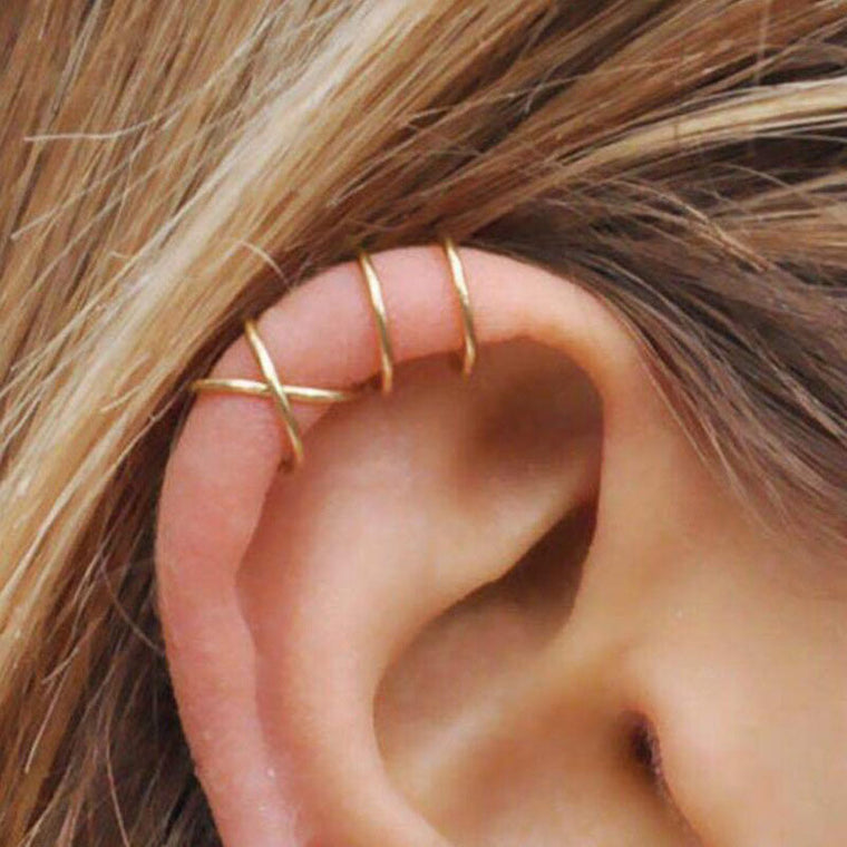 Yobest 5Pcs/Set 2019 fashion Ear Cuffs Gold Leaf Ear Cuff Clip Earrings for women Climbers No Piercing Fake Cartilage Earring