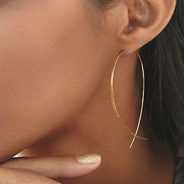 New Fashion Stud Earrings For Women Golden Color Round